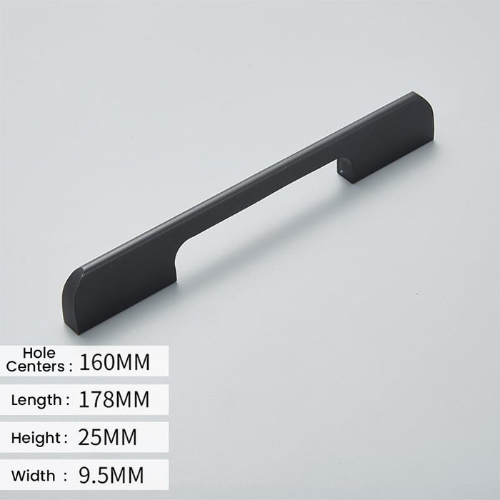 Solid Aluminum Alloy Modern Black Long Cabinet and Drawer Handles