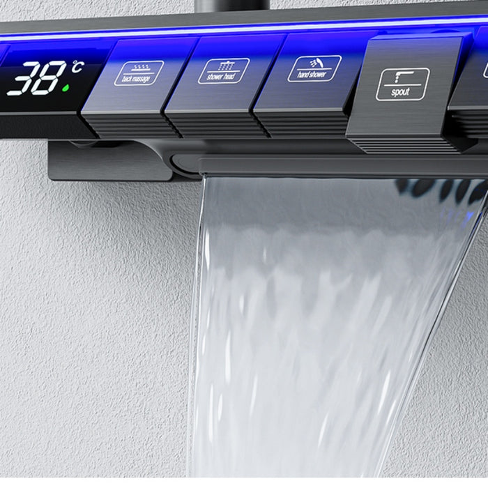 Luxury Thermostatic Bath Shower System Set with Smart Shower Digital Display