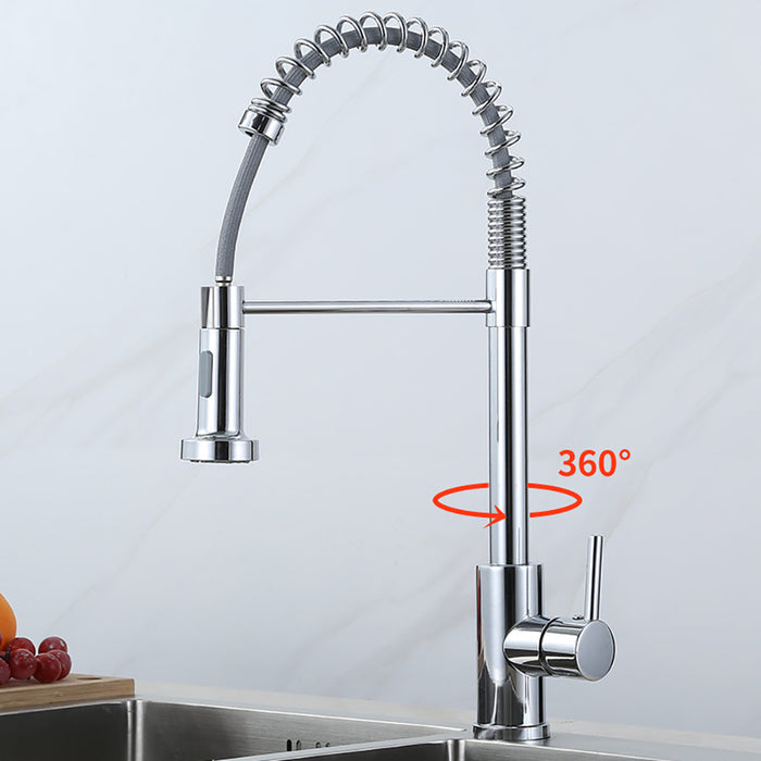 Single Handle Pull Down Kitchen Faucet with Deck Plate