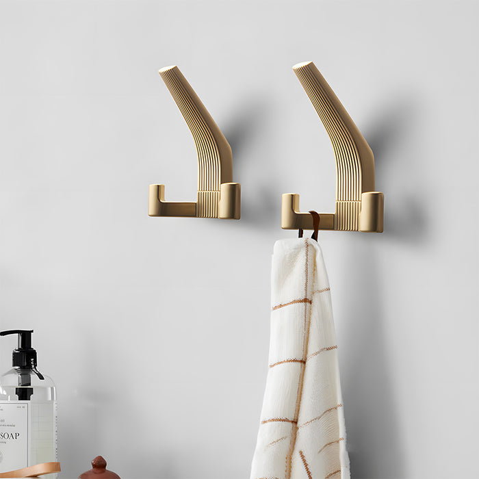Modern Fluted Zinc Alloy Heavy Duty Double Wall Hooks