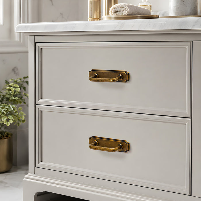 Vintage Zinc Alloy Drawer Handles with Backplate