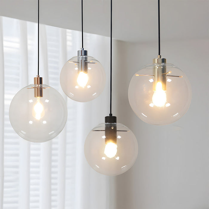 Vintage Clear Glass Globe Pendant Light