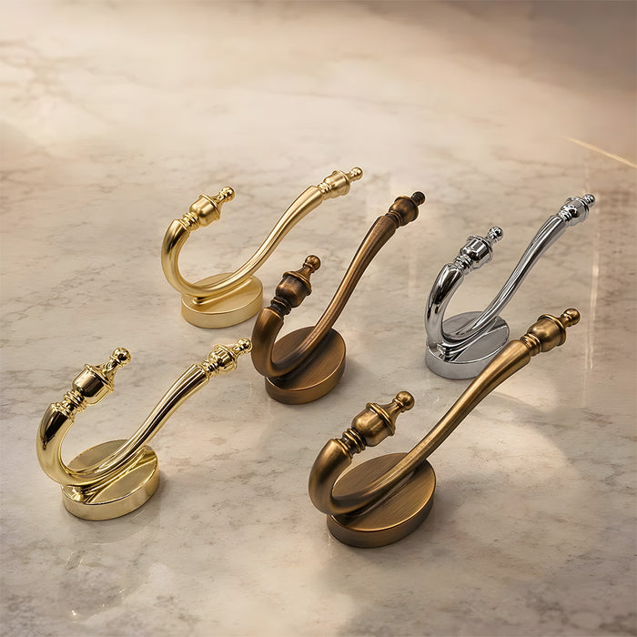 Vintage Brass Wall Mounted Coat Hooks