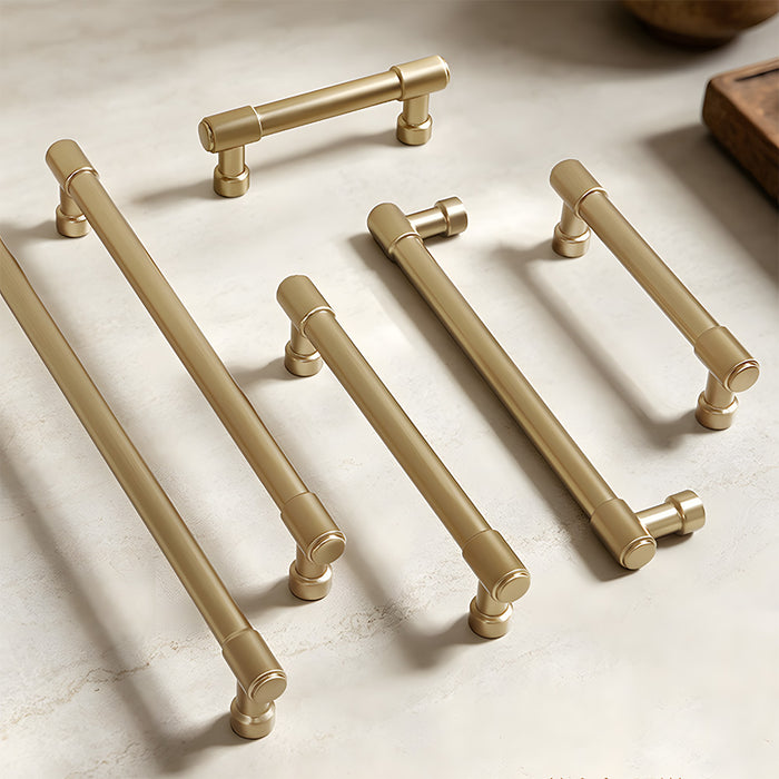 Modern Zinc Alloy Champagne Gold T Bar Cabinet Pulls