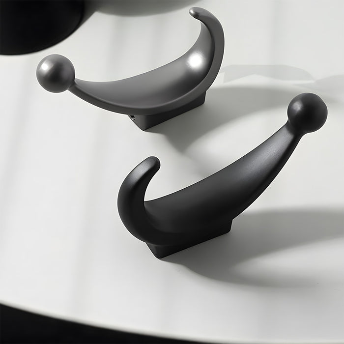 Modern Curved Zinc Alloy Dual Wall Hooks