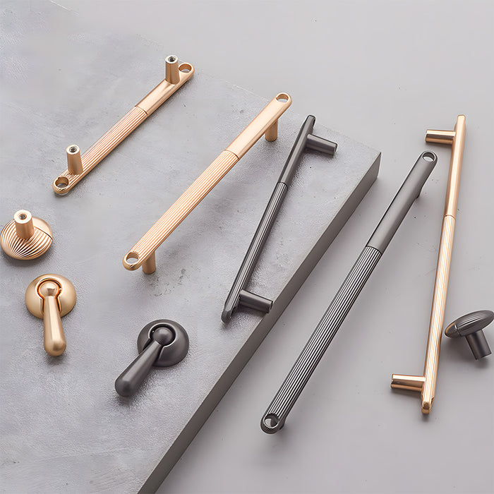 Modern Knurled Zinc Alloy Cabinet Pulls