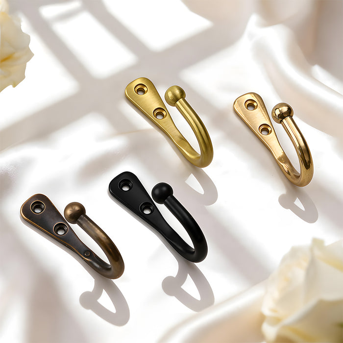 Vintage Brass Single Wall Hooks