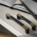 Square Textured Gold & Black Drawer Handles
