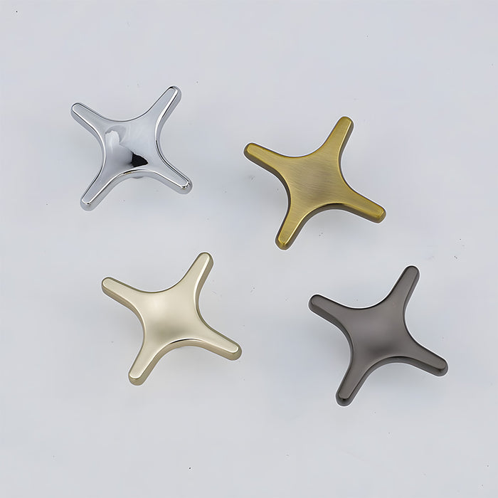 Modern Zinc Alloy Star Cross Cabinet Knobs
