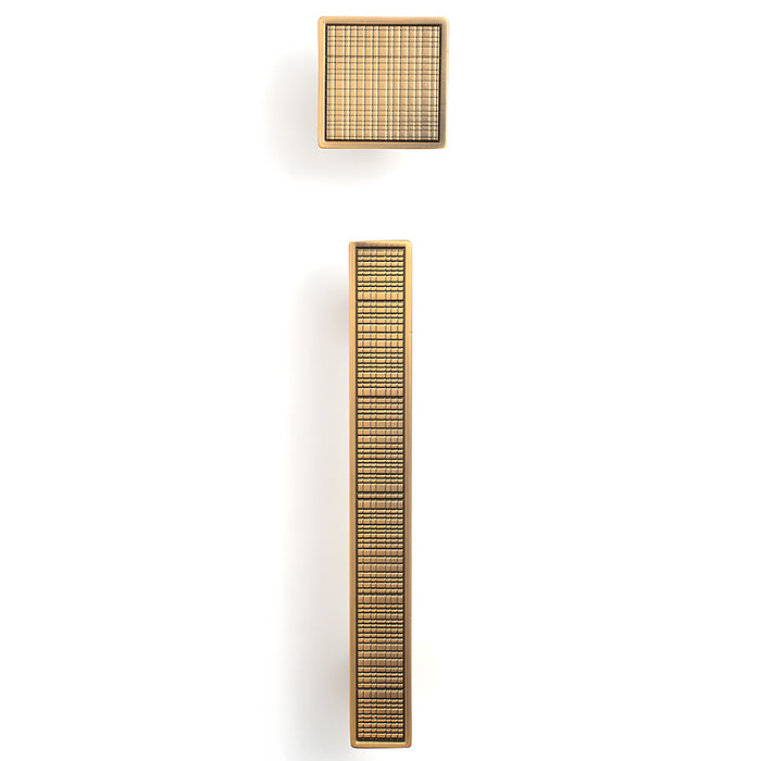 Modern Zinc Alloy Square Textured Grid Cabinet Pulls