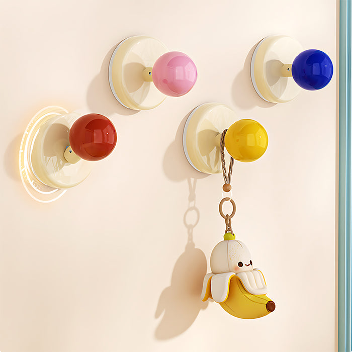 Dopamine Color Suction Cup Cabinet Knob Wardrobe Door Hook