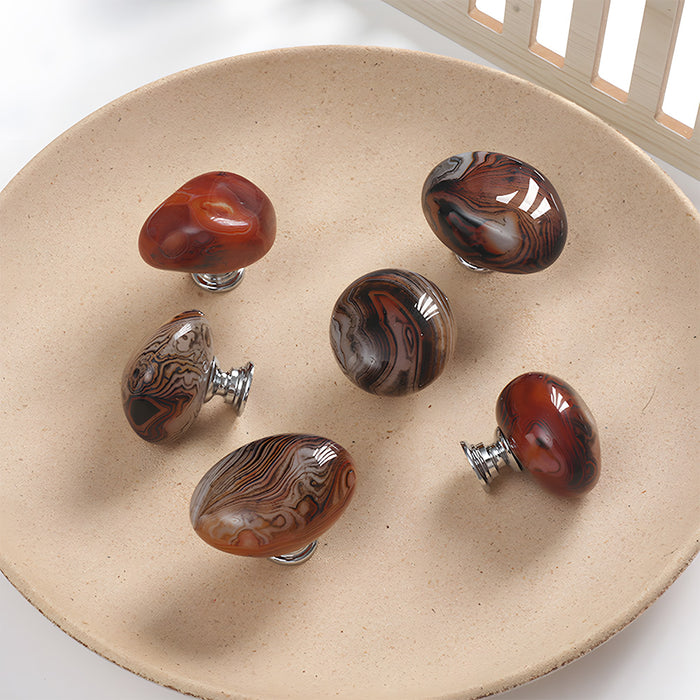 Modern Agate Stone Pebble Cabinet Knobs