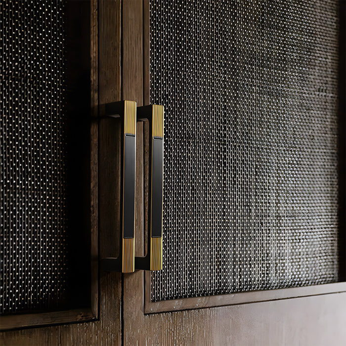 Square Textured Gold & Black Drawer Handles