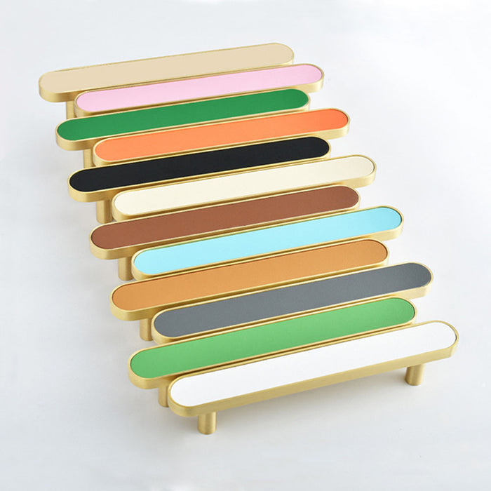3-3/4'' Colorful Brass Leather Drawer Cabinet Wardrobe Handles