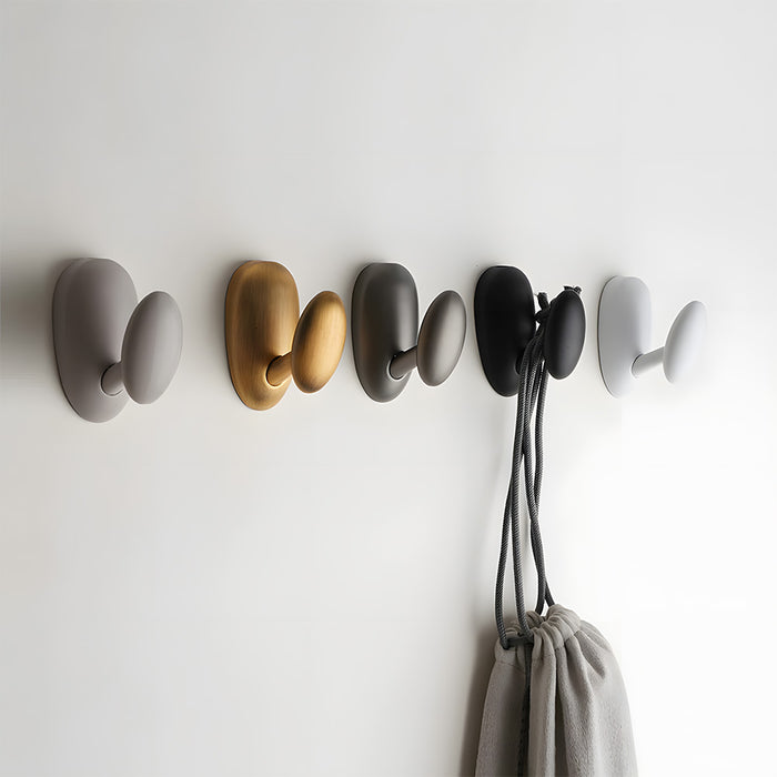 Modern Solid Brass Sculptural Pebble Coat & Towel Hooks