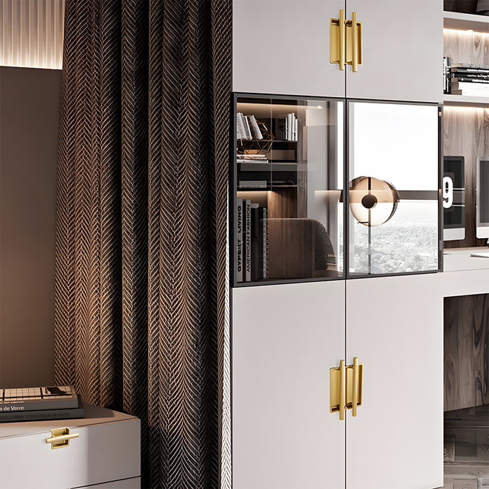 Art Deco Aluminum Alloy Recessed Door Pulls Cabinet Handles