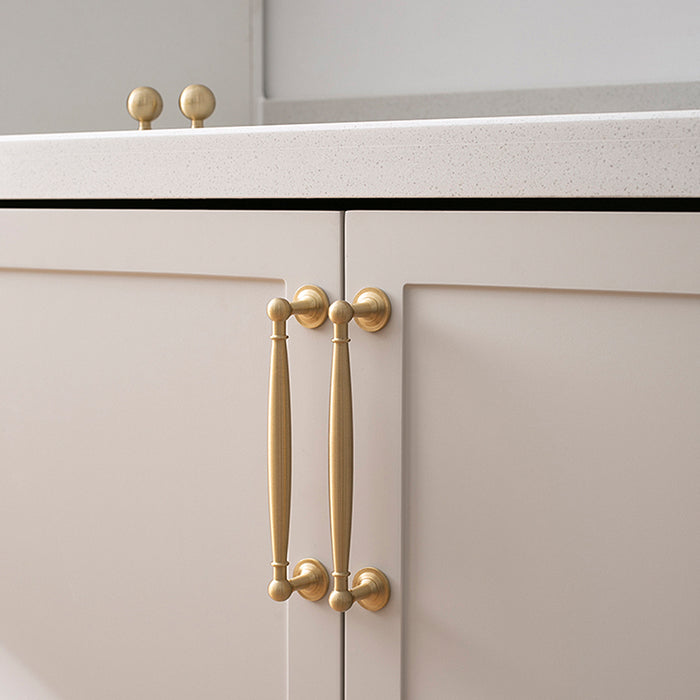 European style Wardrobe Door Handle Gold Cabinet Double Hole Handle