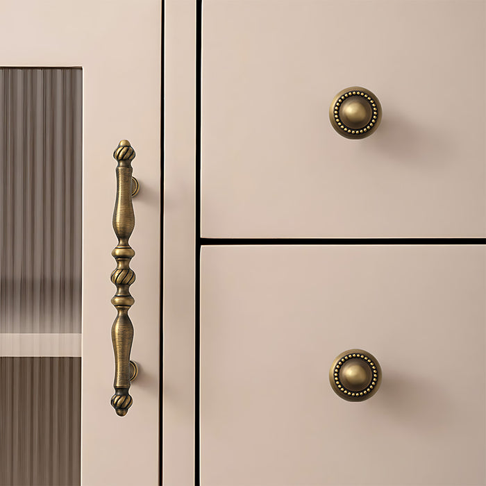 Vintage Solid Brass Spindle Cabinet Handles