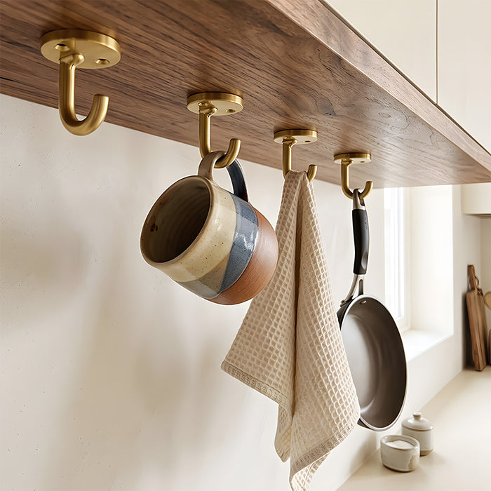 Modern Solid Brass Round Towel & Coat Hooks