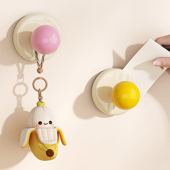 Dopamine Color Suction Cup Cabinet Knob Wardrobe Door Hook