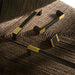 Square Textured Gold & Black Drawer Handles
