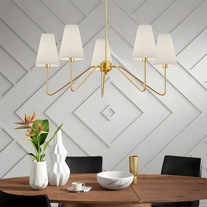 Modern Black Fabric Shade Chandelier