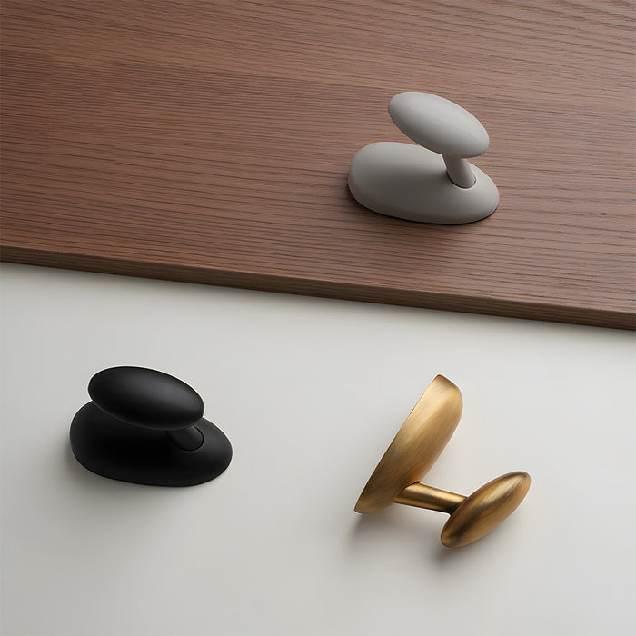 Modern Solid Brass Sculptural Pebble Coat & Towel Hooks
