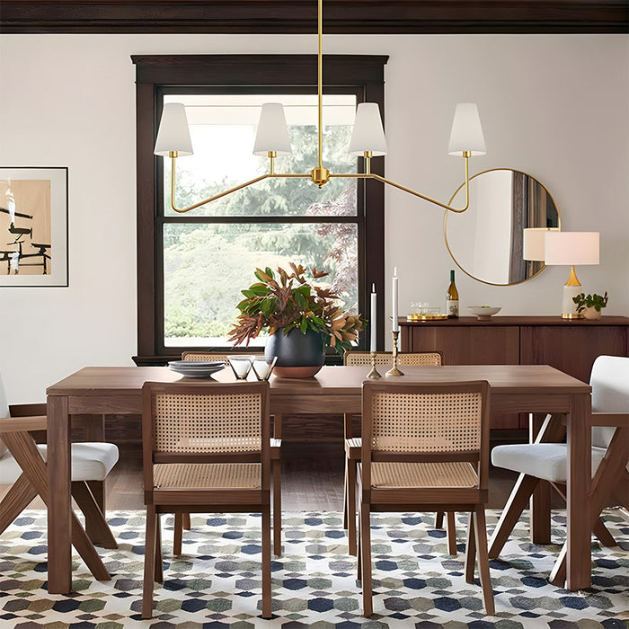 Modern Black Fabric Shade Chandelier
