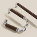 Modern Woven Leather Cabinet Pulls with Curved Zinc Alloy Base