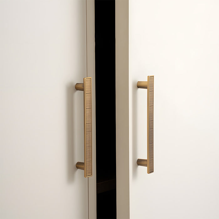 Modern Zinc Alloy Square Textured Grid Cabinet Pulls