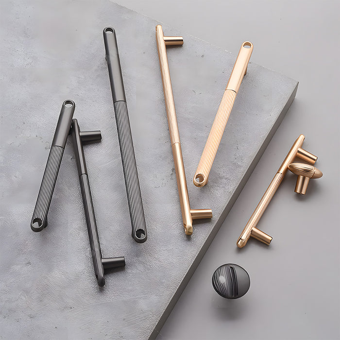 Modern Knurled Zinc Alloy Cabinet Pulls