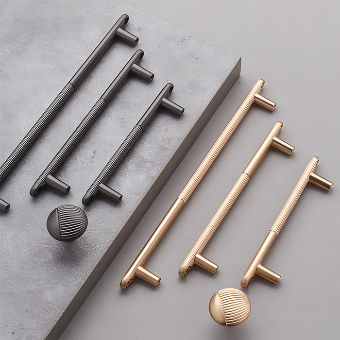 Modern Knurled Zinc Alloy Cabinet Pulls