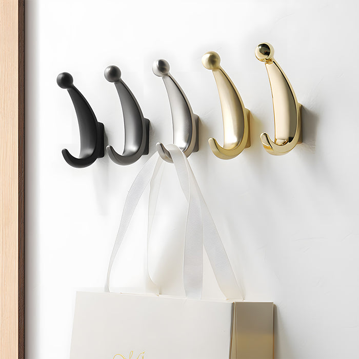 Modern Curved Zinc Alloy Dual Wall Hooks