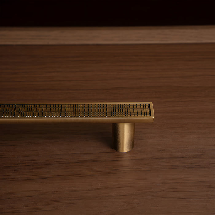 Modern Zinc Alloy Square Textured Grid Cabinet Pulls