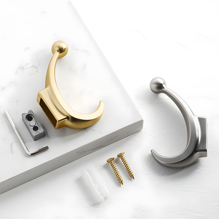 Modern Curved Zinc Alloy Dual Wall Hooks