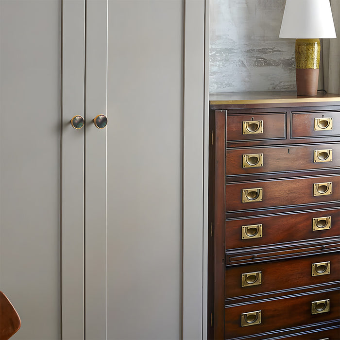 Decorative Natural Shell Cabinet Knobs with Solid Zinc Alloy Base