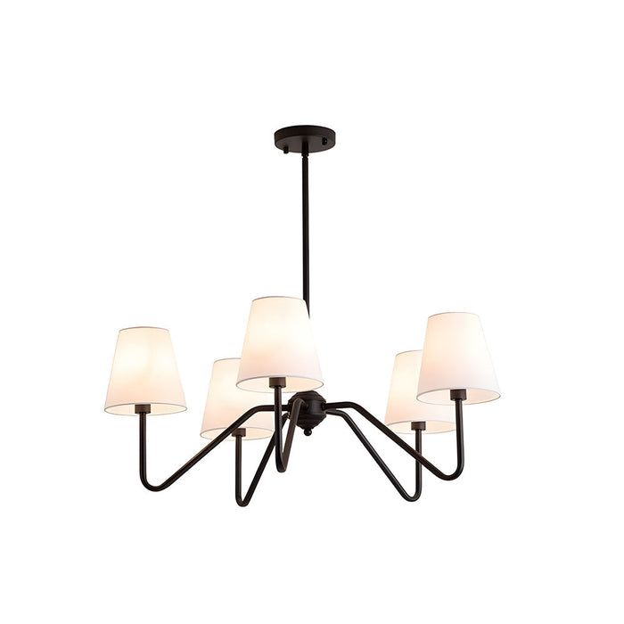 Modern Black Fabric Shade Chandelier