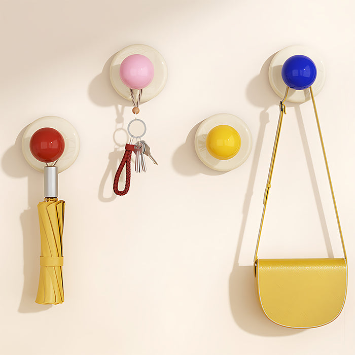 Dopamine Color Suction Cup Cabinet Knob Wardrobe Door Hook