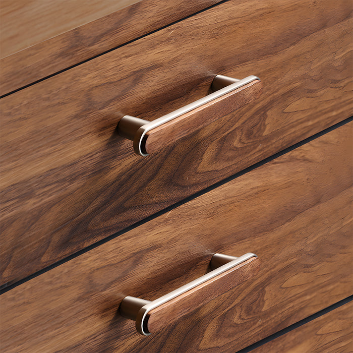 Modern Walnut Wooden Cabinet Handles