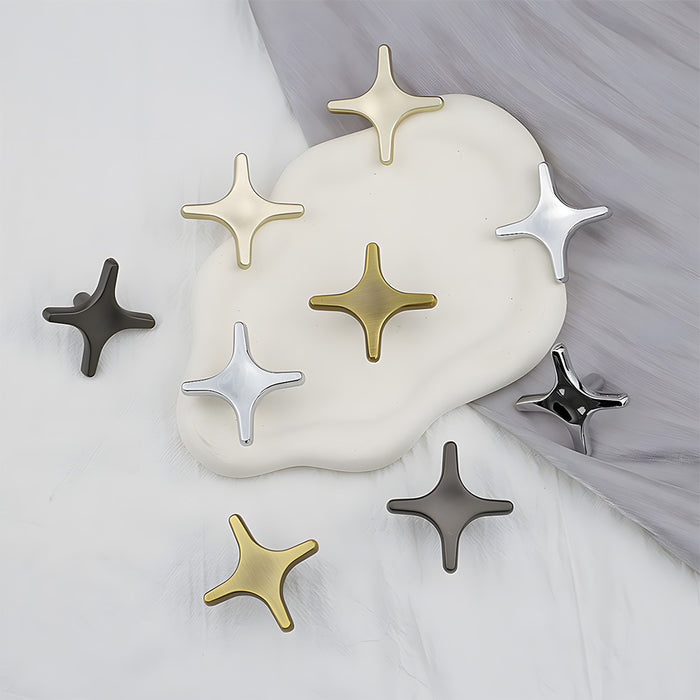 Modern Zinc Alloy Star Cross Cabinet Knobs