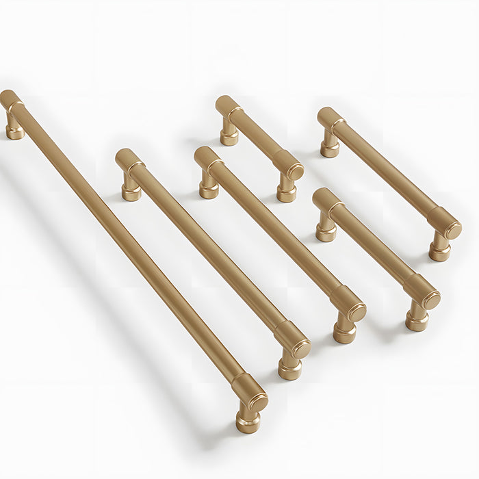 Modern Zinc Alloy Champagne Gold T Bar Cabinet Pulls