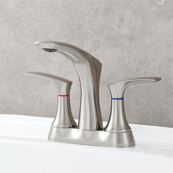 3 Holes Double Handle Stainless Steel Hot And Cold Bathroom Faucets