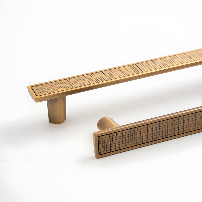 Modern Zinc Alloy Square Textured Grid Cabinet Pulls