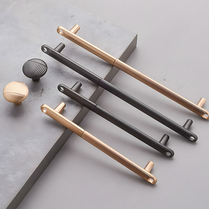 Modern Knurled Zinc Alloy Cabinet Pulls