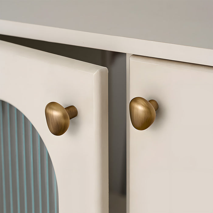 Organic Pebble Brushed Mushroom Drawer Knobs for Kitchen