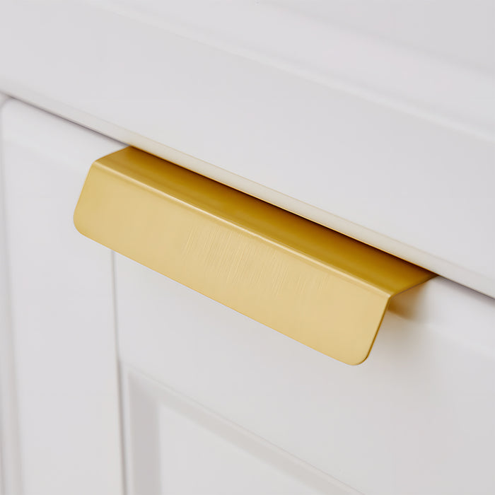 Modern Simple Embedded Brass Gold Edge Pulls