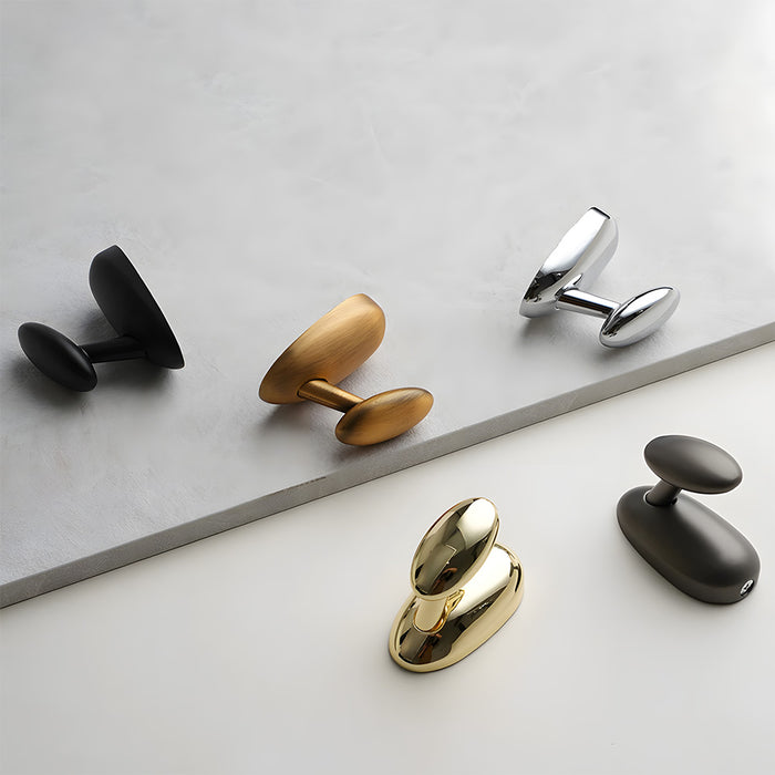 Modern Solid Brass Sculptural Pebble Coat & Towel Hooks