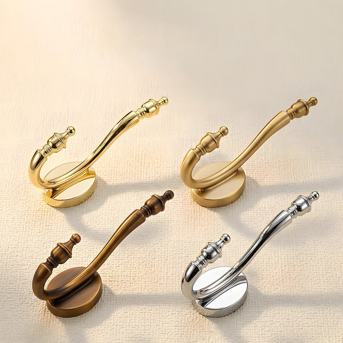 Vintage Brass Wall Mounted Coat Hooks