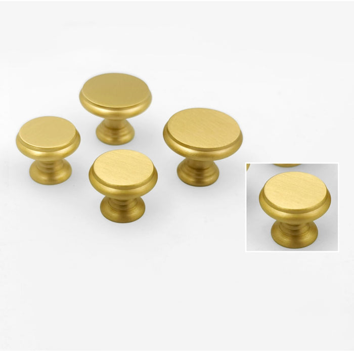 Brushed Brass Round Cabinet Knobs