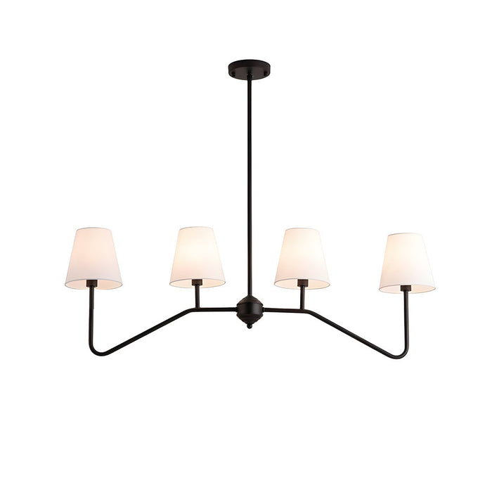 Modern Black Fabric Shade Chandelier